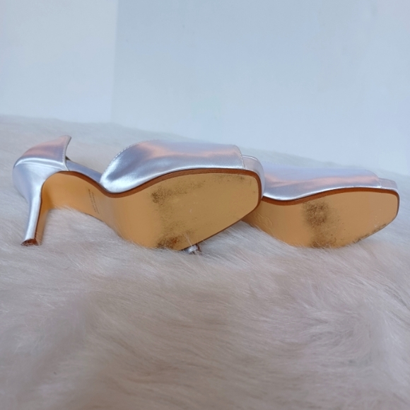 Michaelangelo White Stiletto Christmas New Years Eve Party Shoes Size 6 Heels - Picture 7 of 14